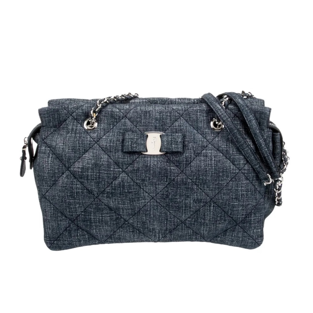 Salvatore Ferragamo Elegant Gray/DenimQuilted Bag